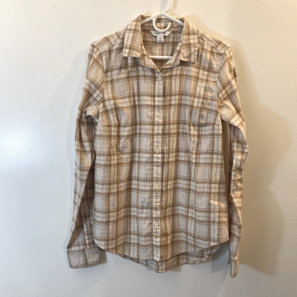 Old Navy classic plaid button down sz M Tall
